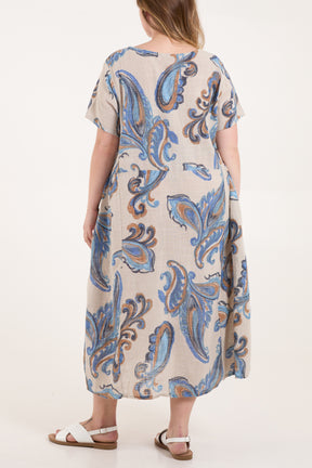 Pure Cotton Paisley Pockets Dress