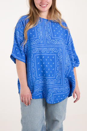 Bandana Print Short Sleeve Top