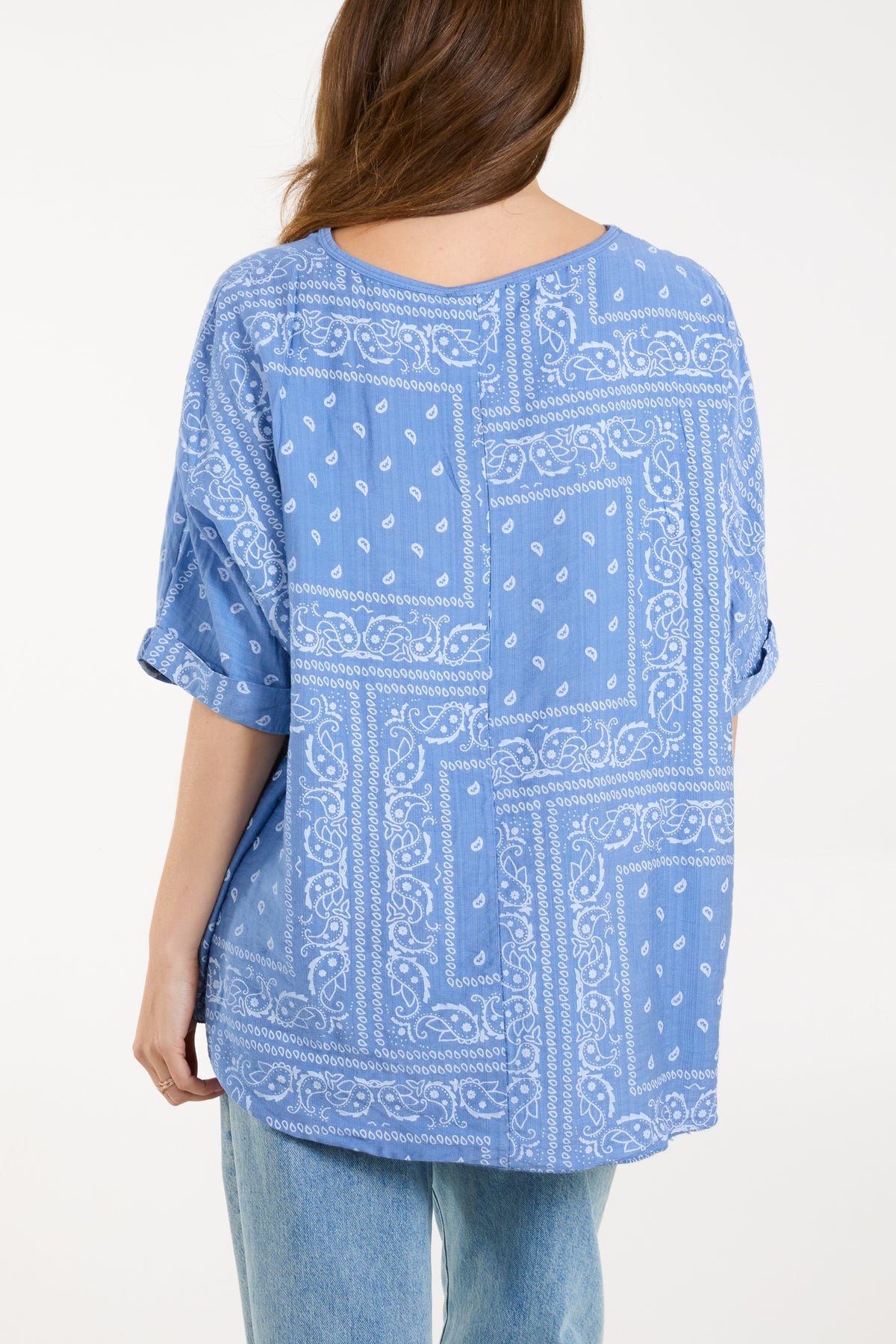 Bandana Print Short Sleeve Top