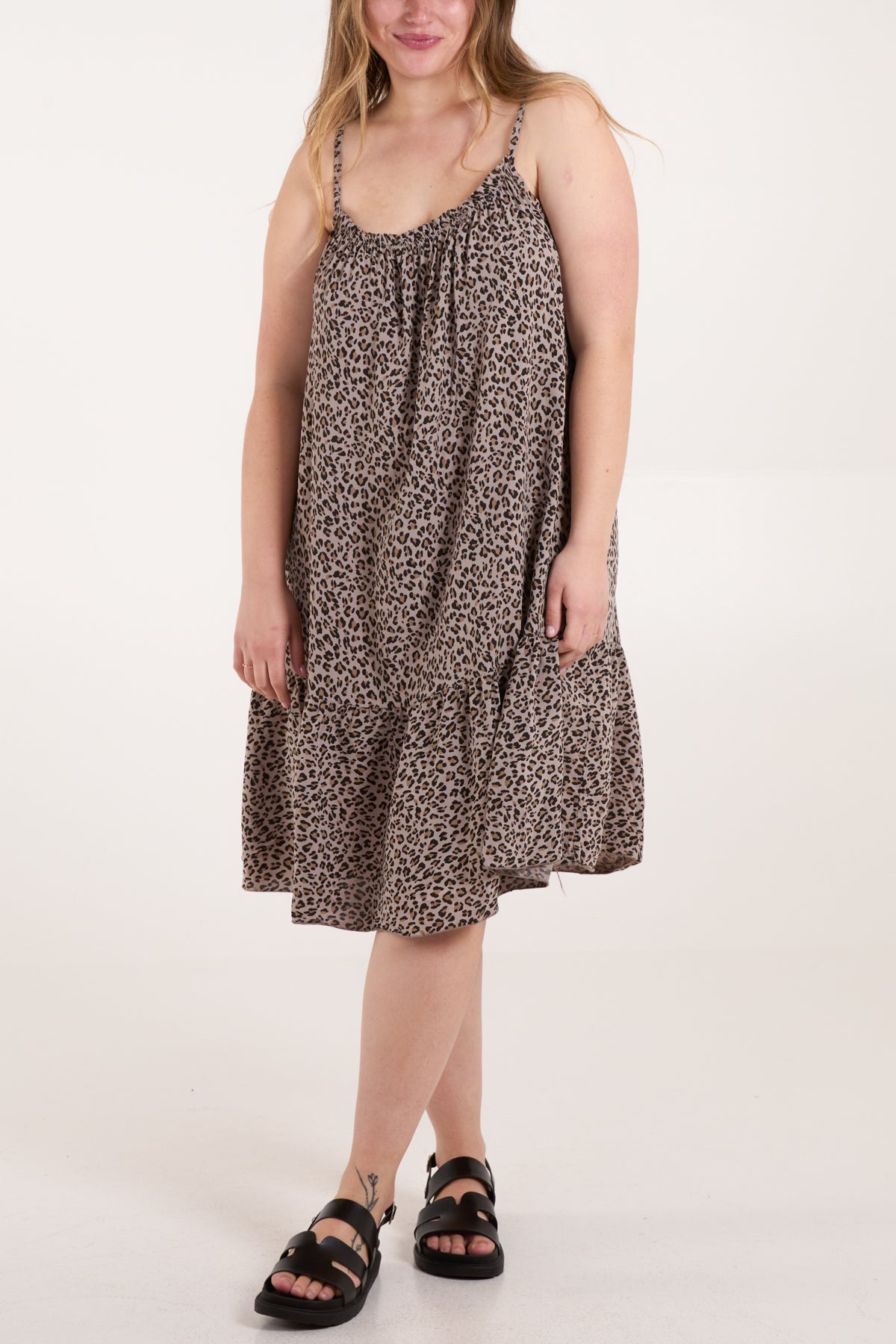 Leopard Print Cami Smock Dress