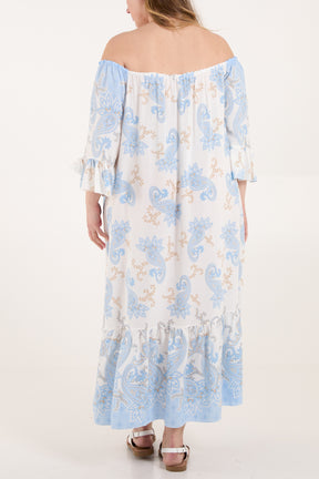 Bardot Paisley Print Tassels Dress