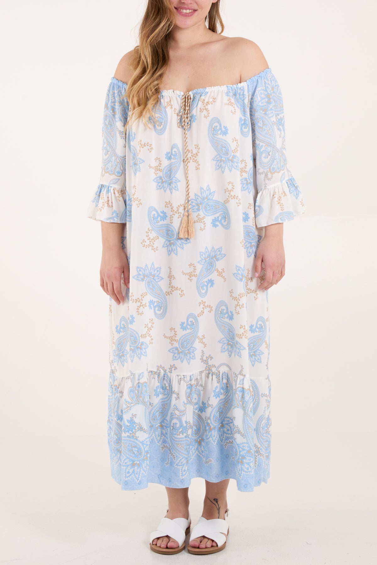 Bardot Paisley Print Tassels Dress