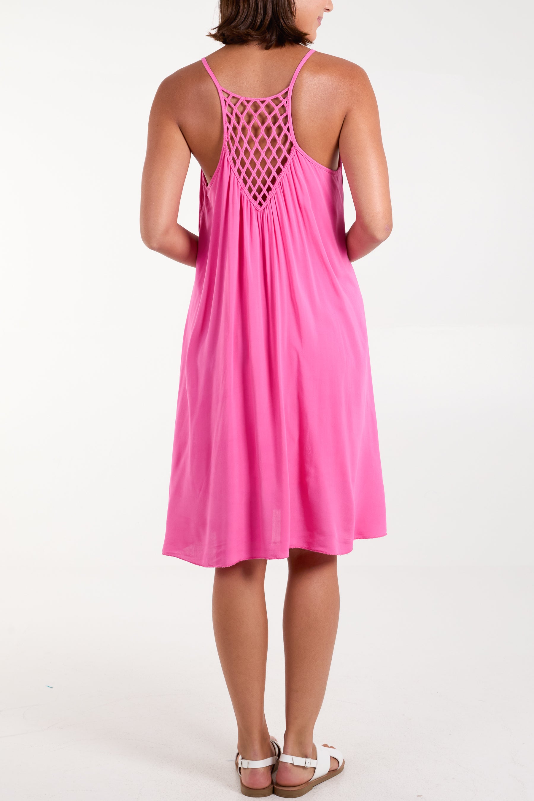 Crochet Back Detail Cami Dress