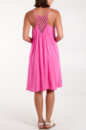 Crochet Back Detail Cami Dress