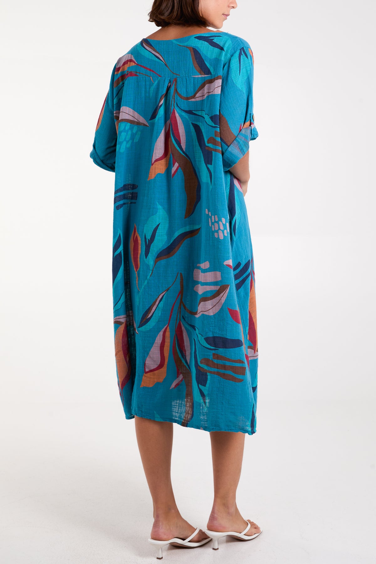 Pure Cotton Leave Print Dress