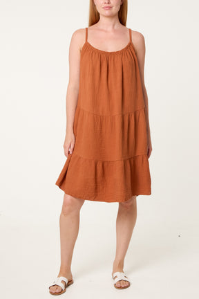 Cheesecloth Cami Tiered Mini Dress