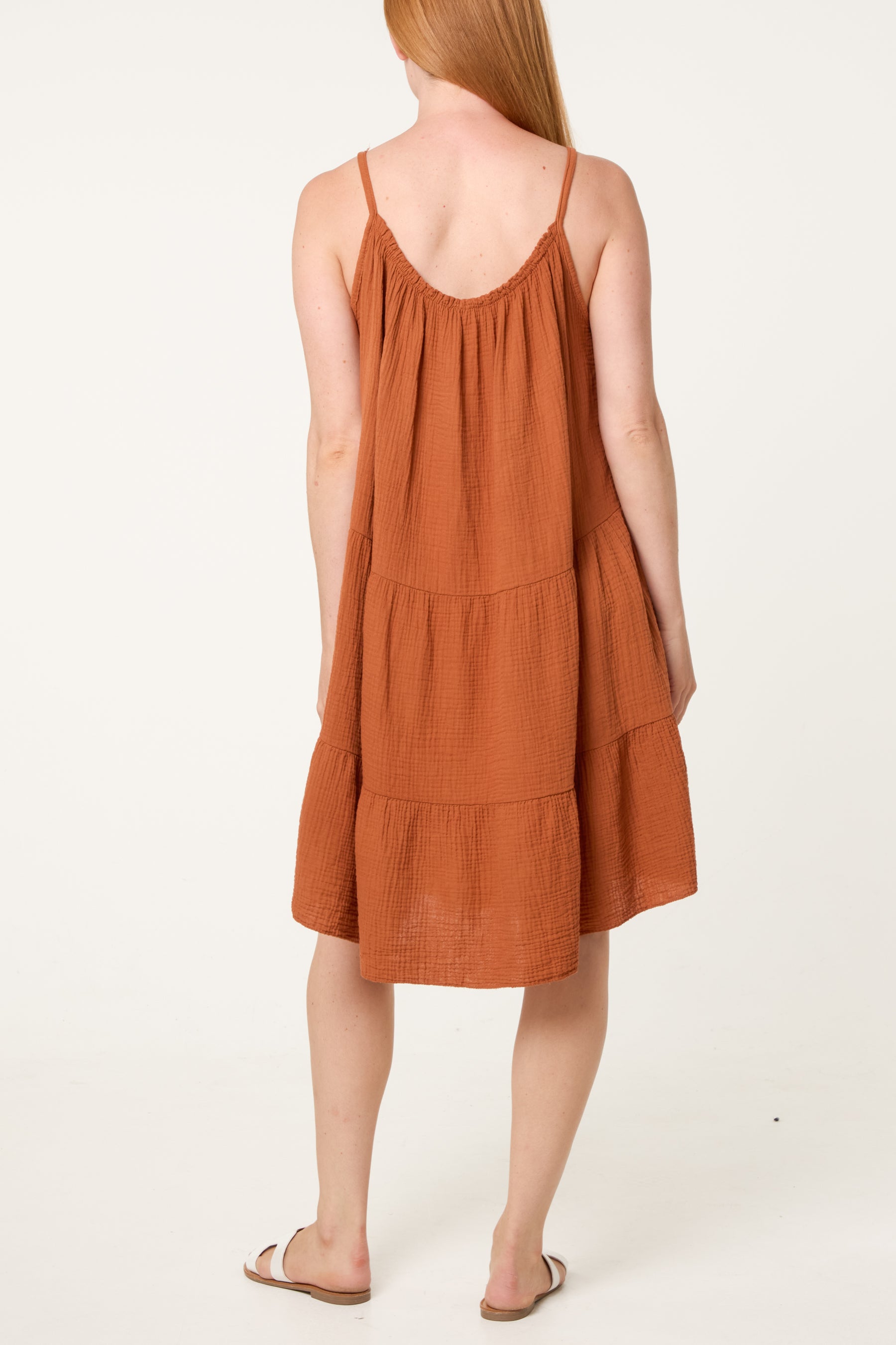 Cheesecloth Cami Tiered Mini Dress