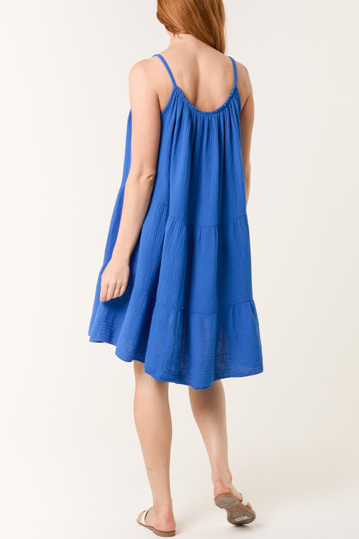 Cheesecloth Cami Tiered Mini Dress