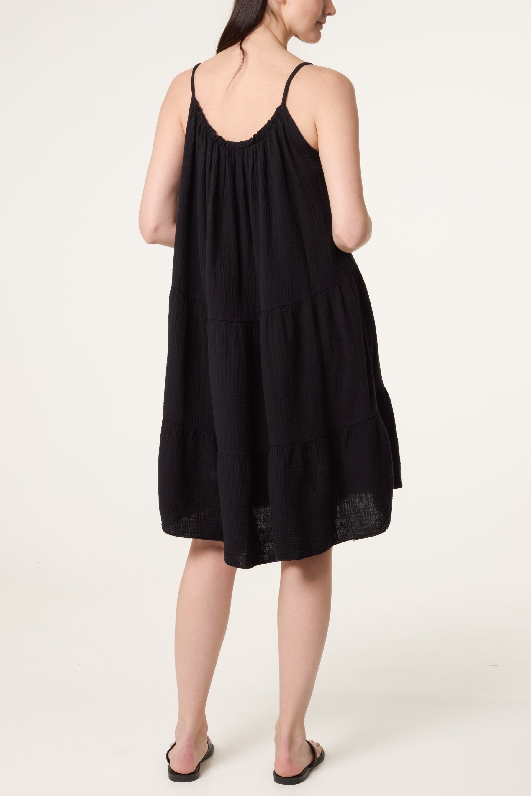 Cheesecloth Cami Tiered Mini Dress
