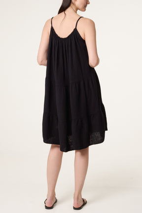 Cheesecloth Cami Tiered Mini Dress