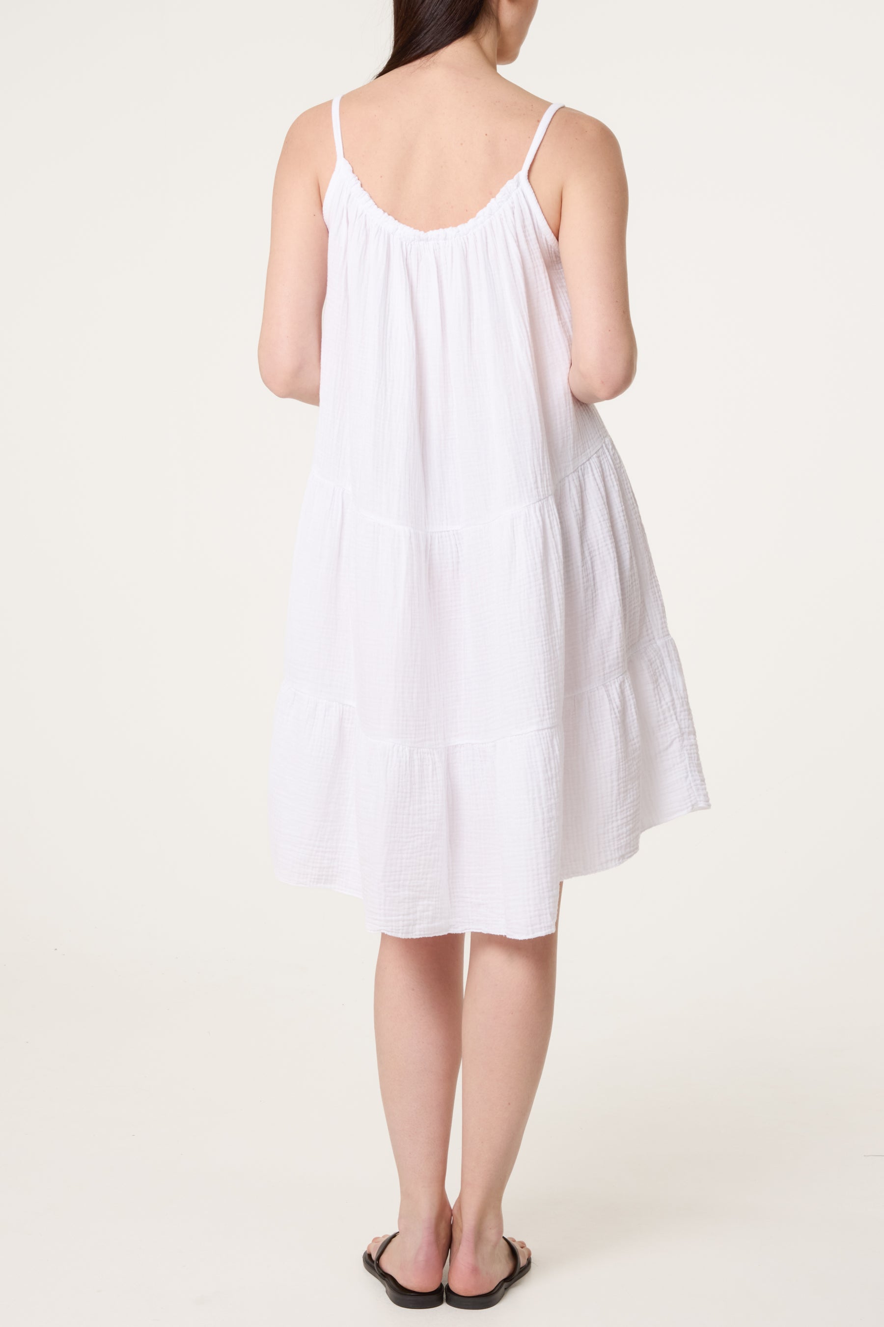 Cheesecloth Cami Tiered Mini Dress