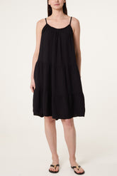Cheesecloth Cami Tiered Mini Dress