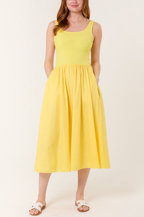 Square Neck Sleeveless Pocket Dress