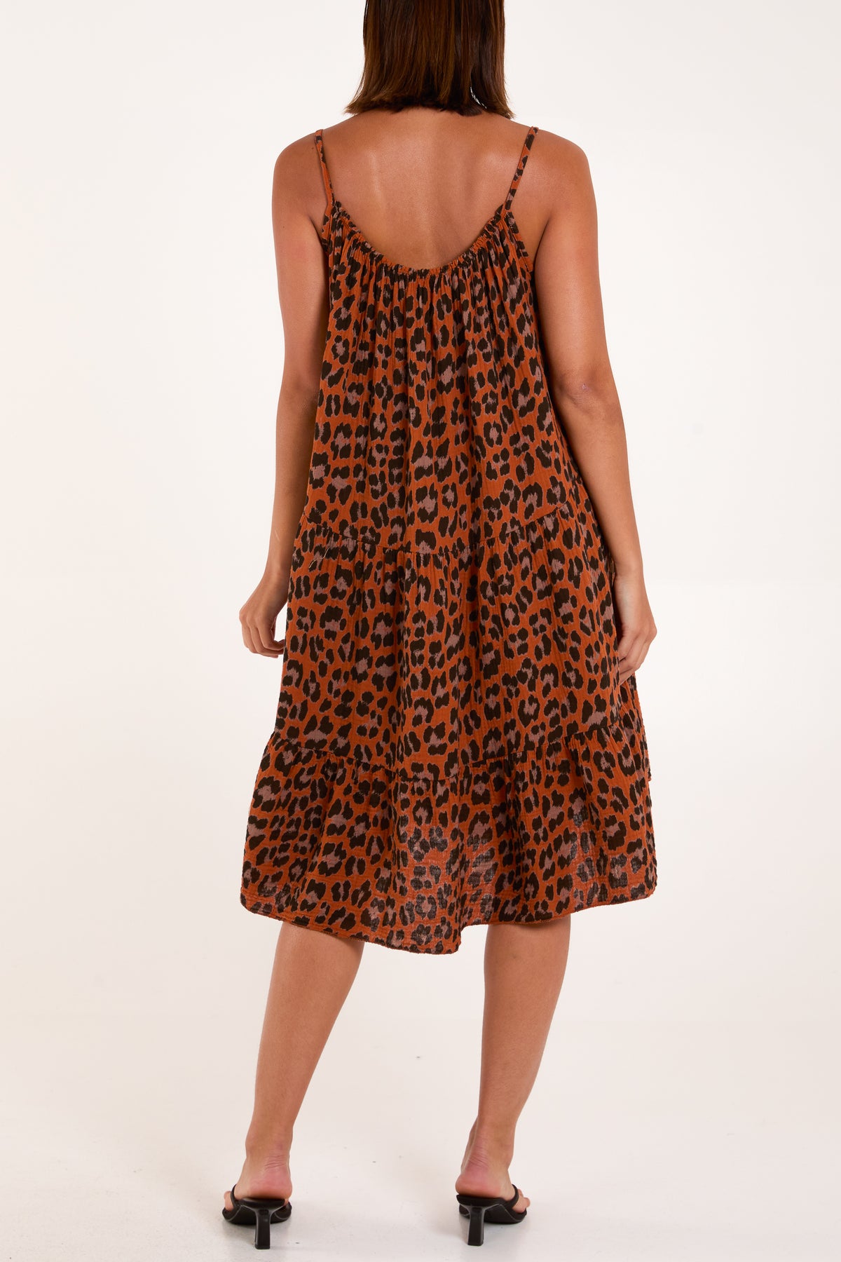 Animal Print Cami Cheesecloth Dress