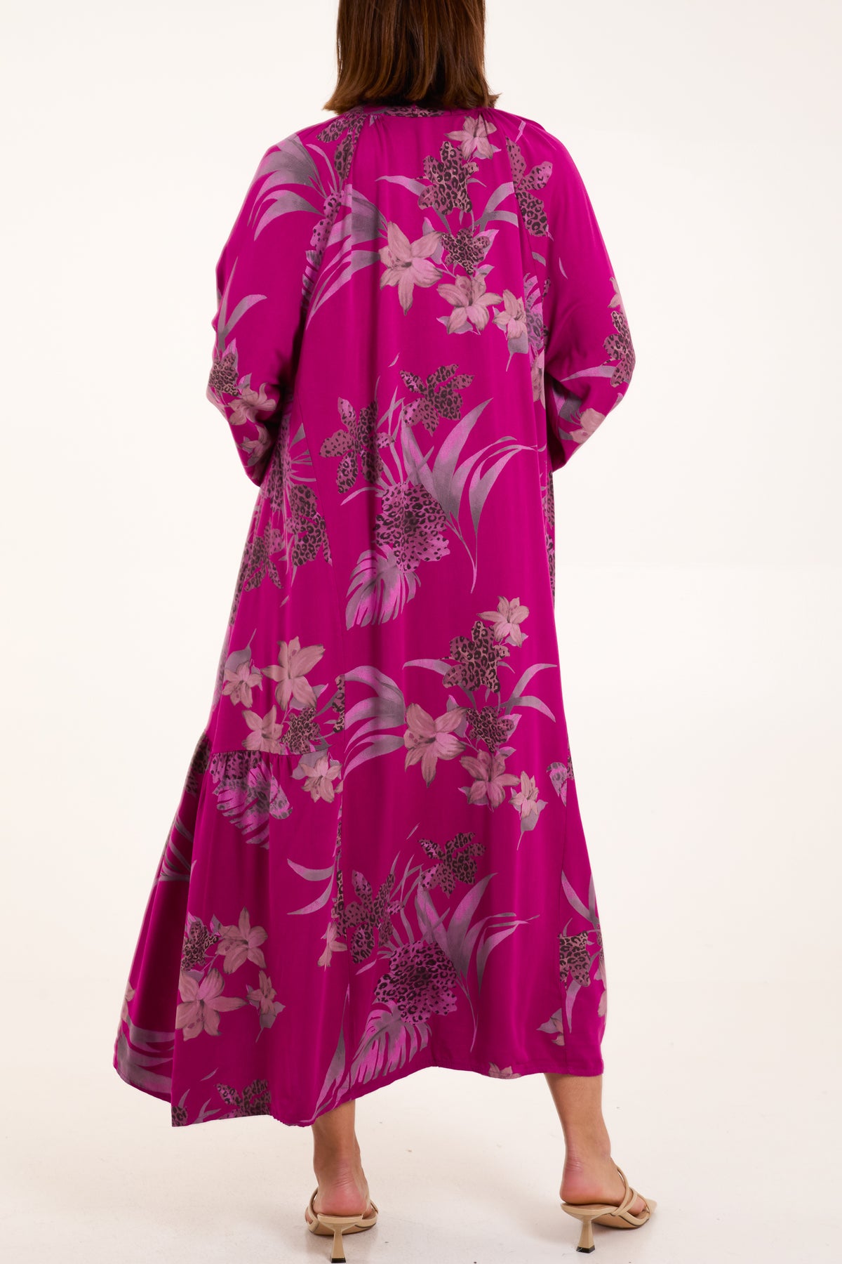 Tropical Flower Shirt Maxi Dress