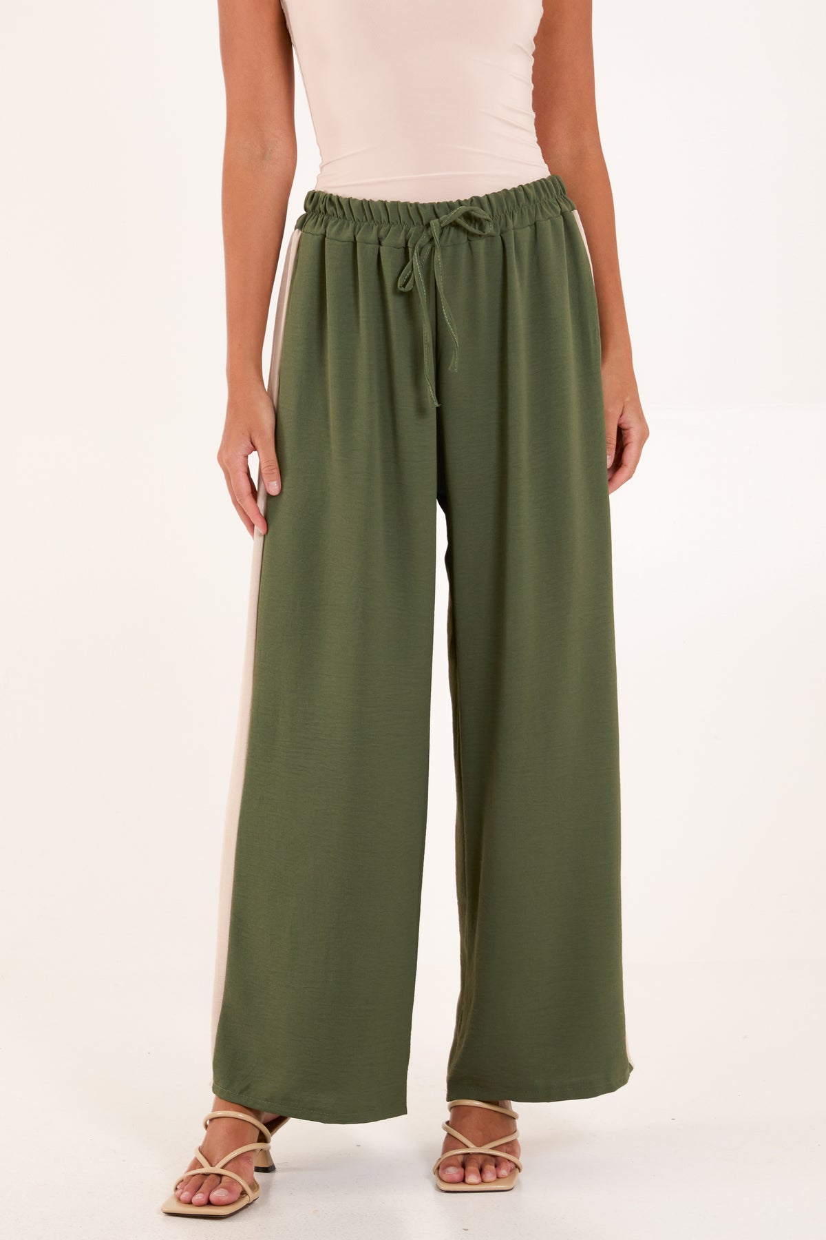 Side Stripe Wide Leg Trousers