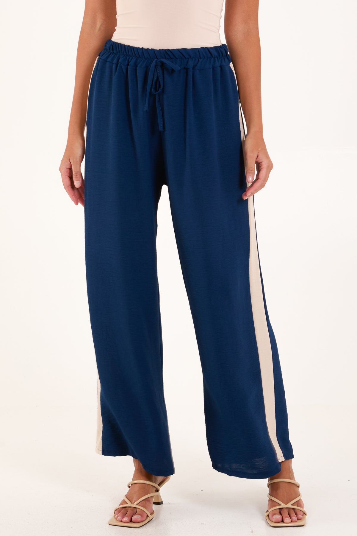 Side Stripe Wide Leg Trousers