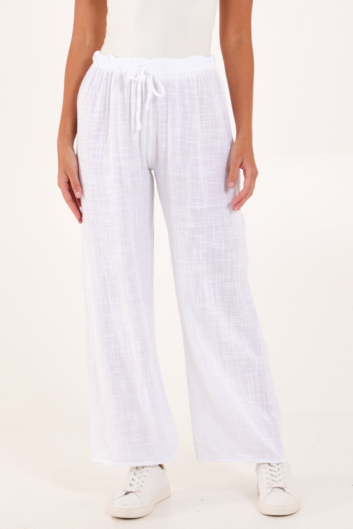 Pure Cotton Wide Leg Trousers