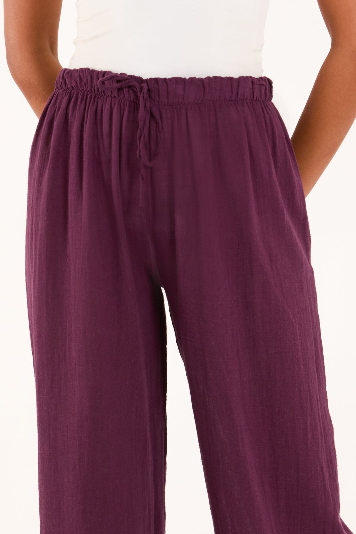 Pure Cotton Wide Leg Trousers