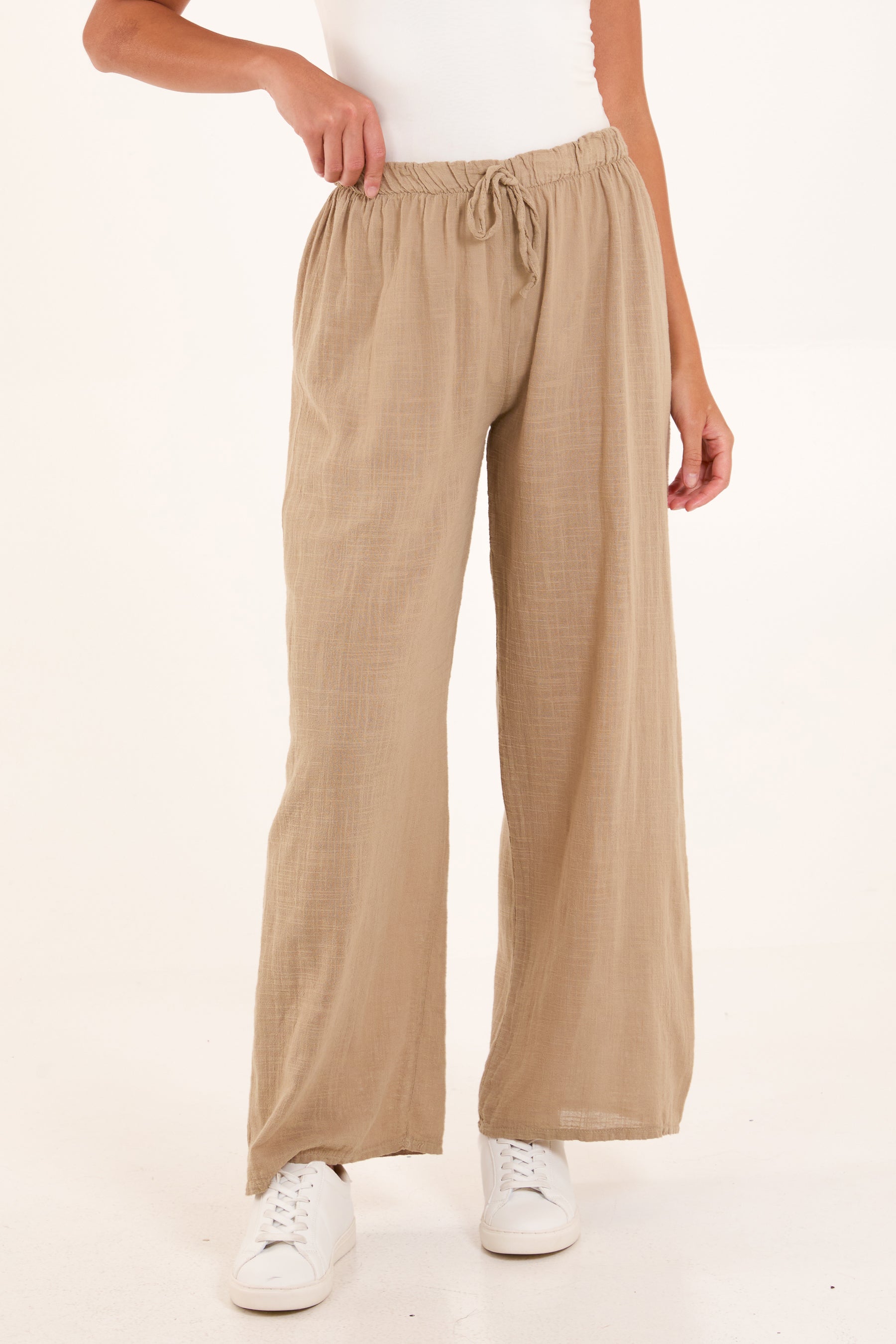 Pure Cotton Wide Leg Trousers