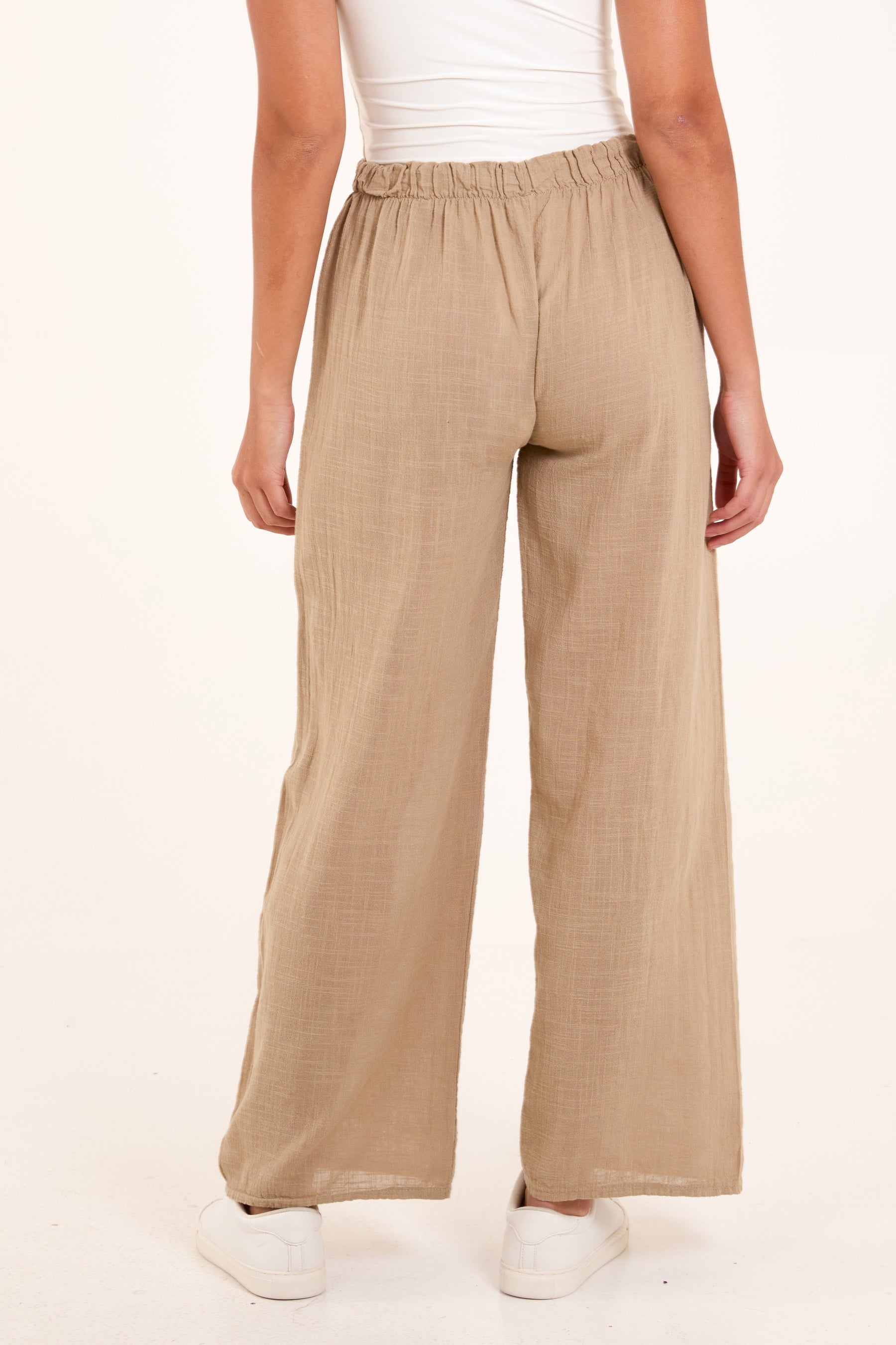 Pure Cotton Wide Leg Trousers