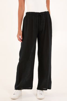 Pure Cotton Wide Leg Trousers