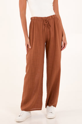 Pure Cotton Wide Leg Trousers