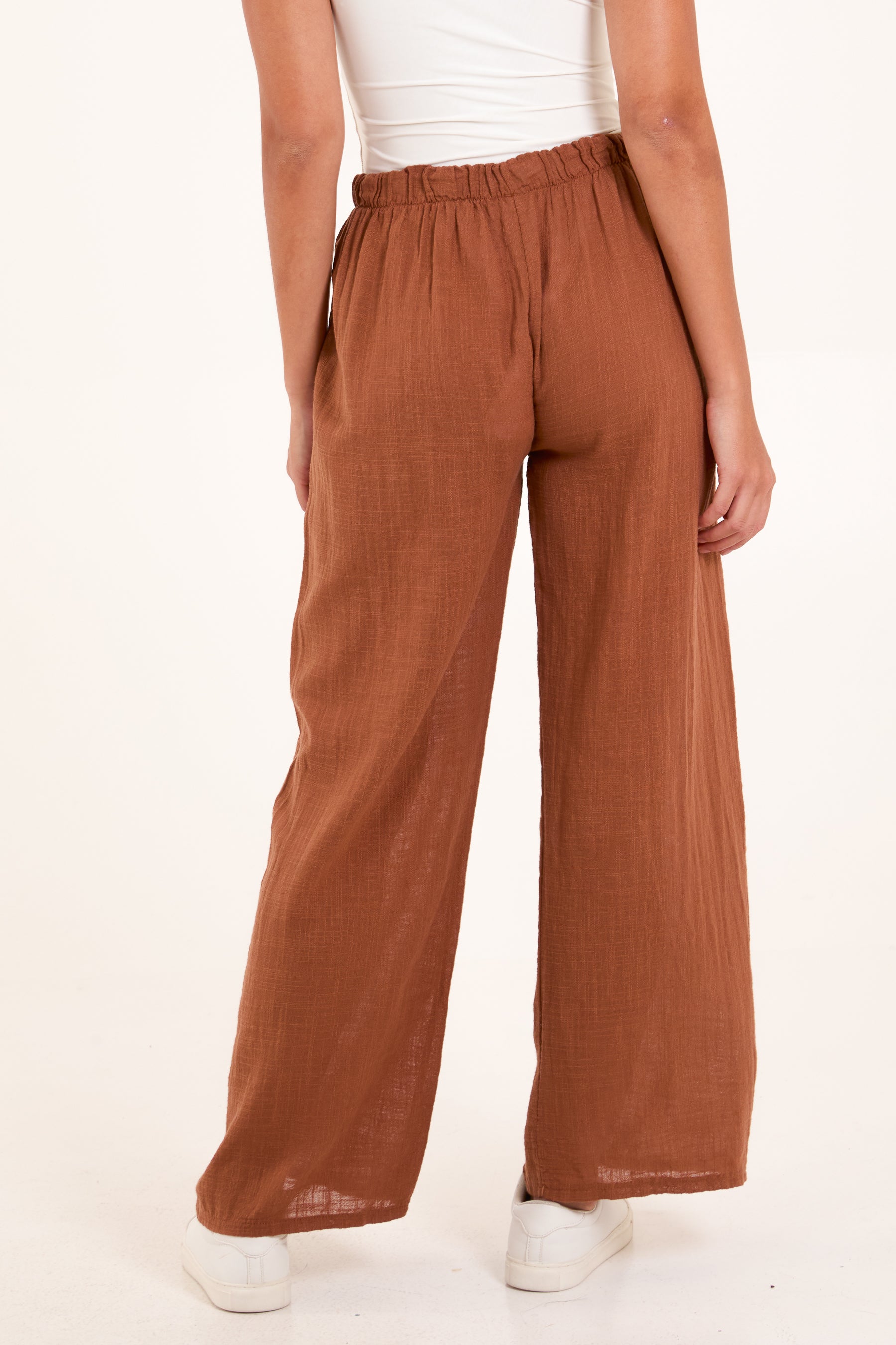 Pure Cotton Wide Leg Trousers