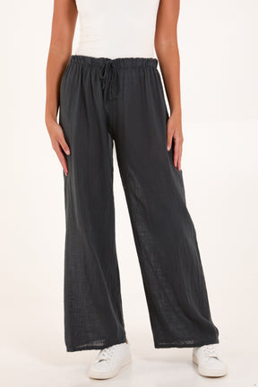 Pure Cotton Wide Leg Trousers