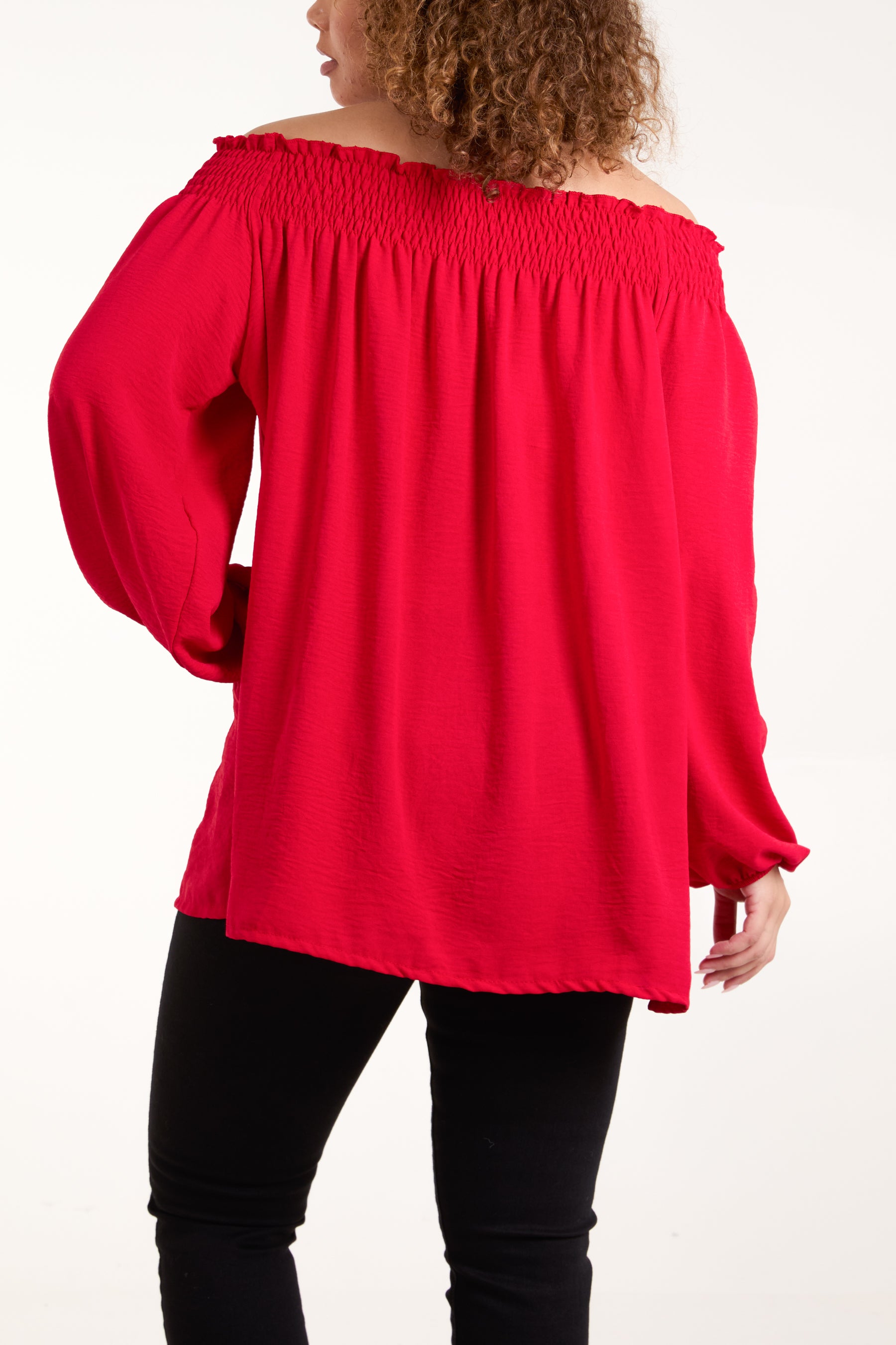 Floaty Long Sleeve Bardot Blouse