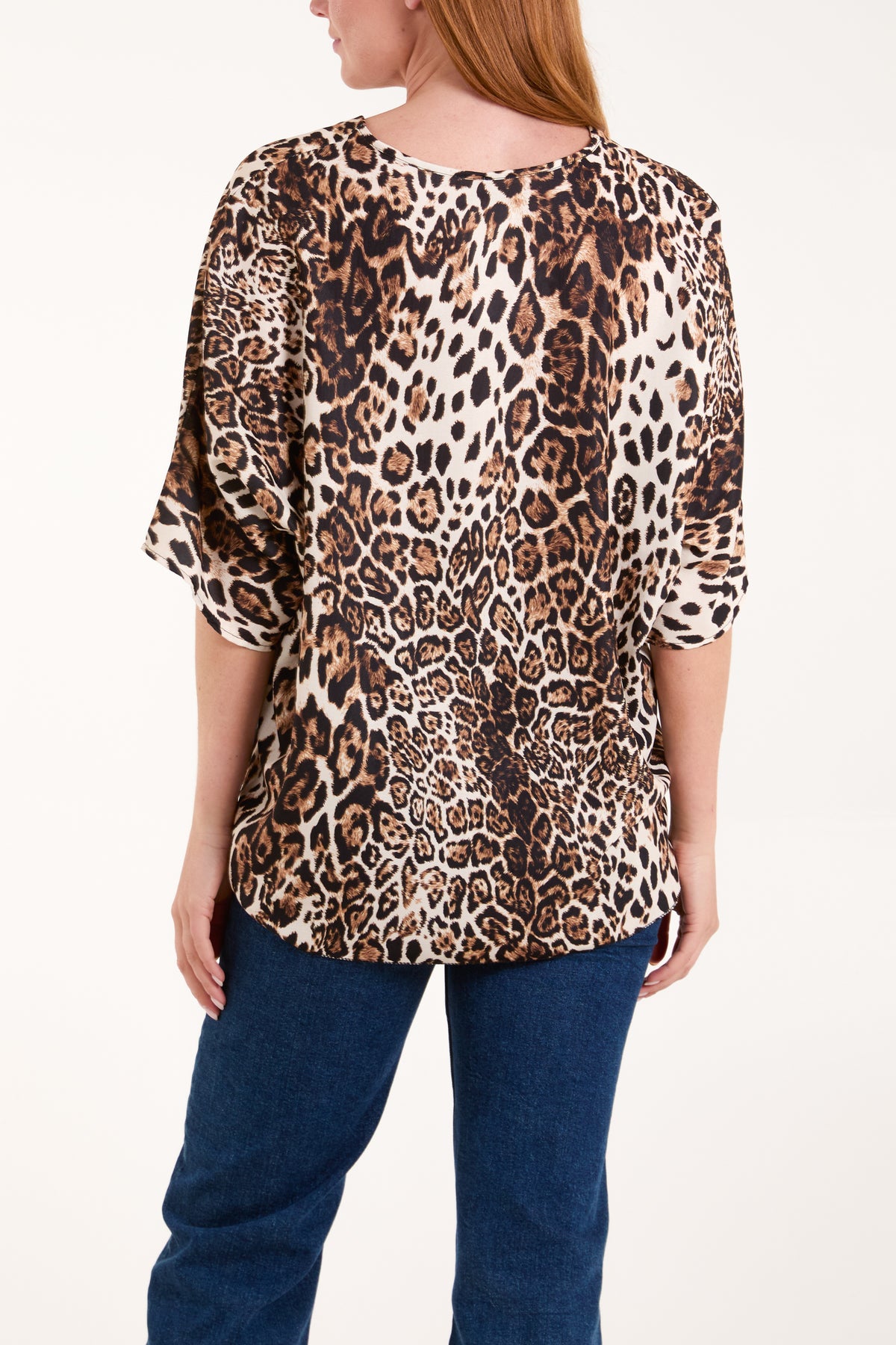 V-Neck Tied Front Leopard Top