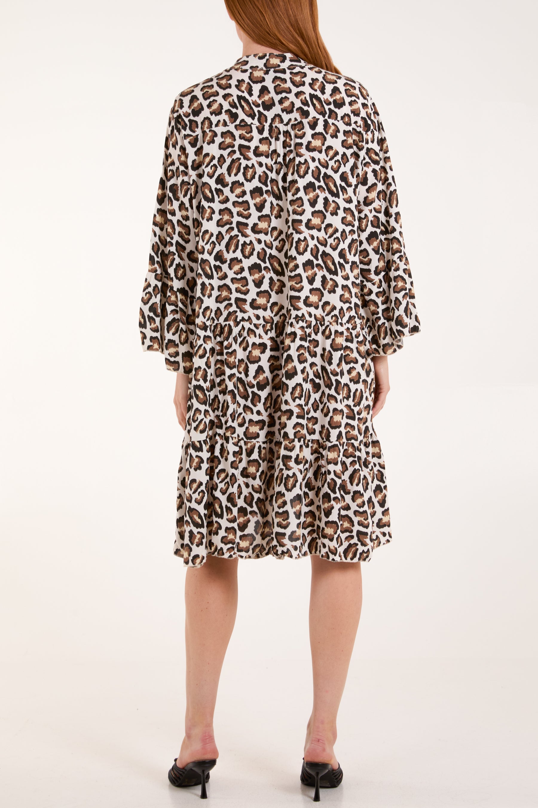 Leopard Print Tiered Mini Dress