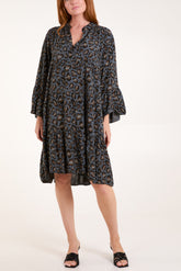 Leopard Print Tiered Mini Dress