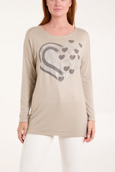 Diamante Hearts Soft Touch Jumper