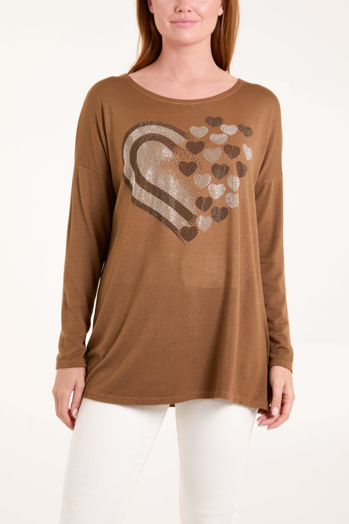 Diamante Hearts Soft Touch Jumper