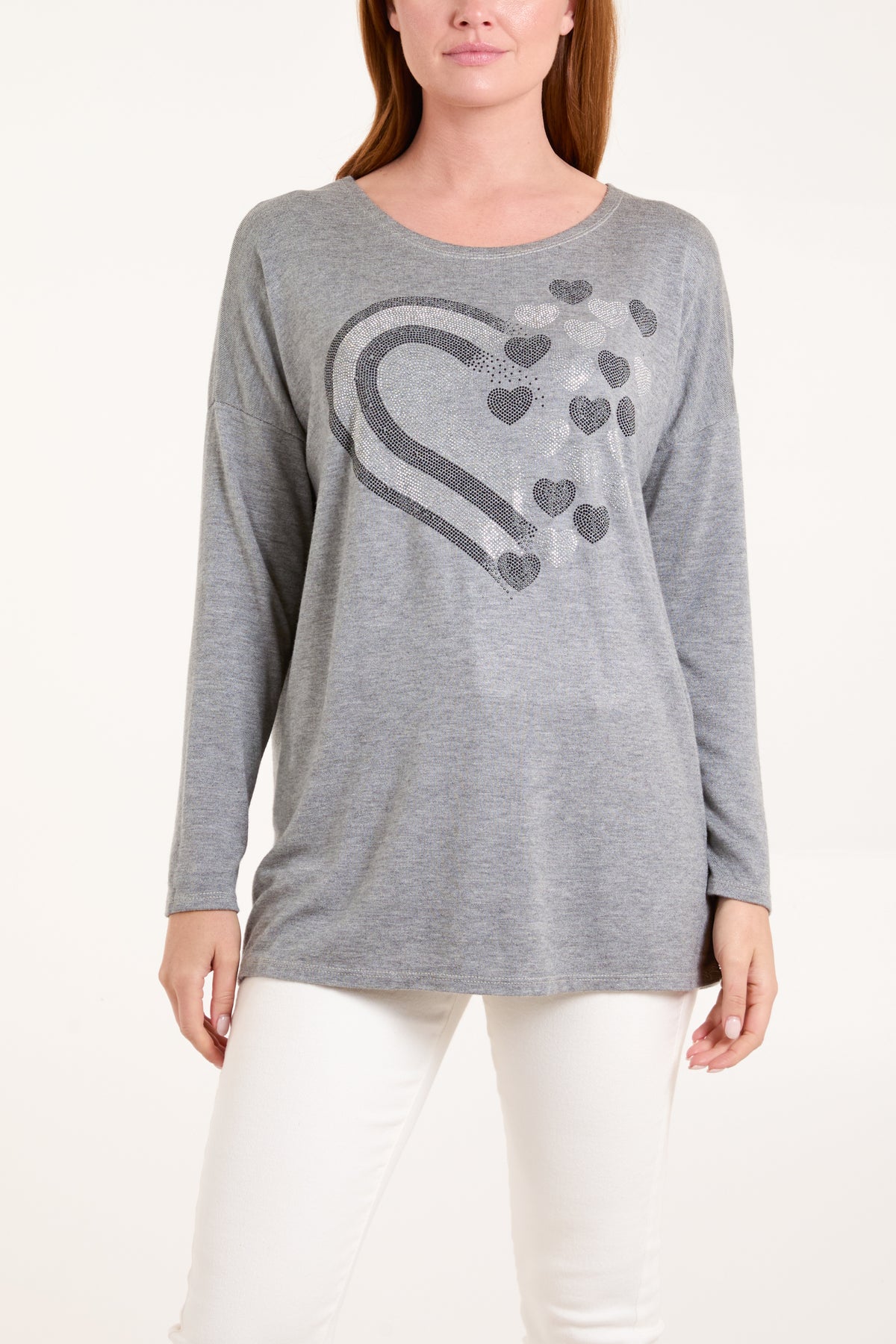 Diamante Hearts Soft Touch Jumper