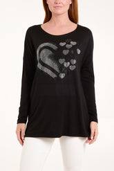 Diamante Hearts Soft Touch Jumper