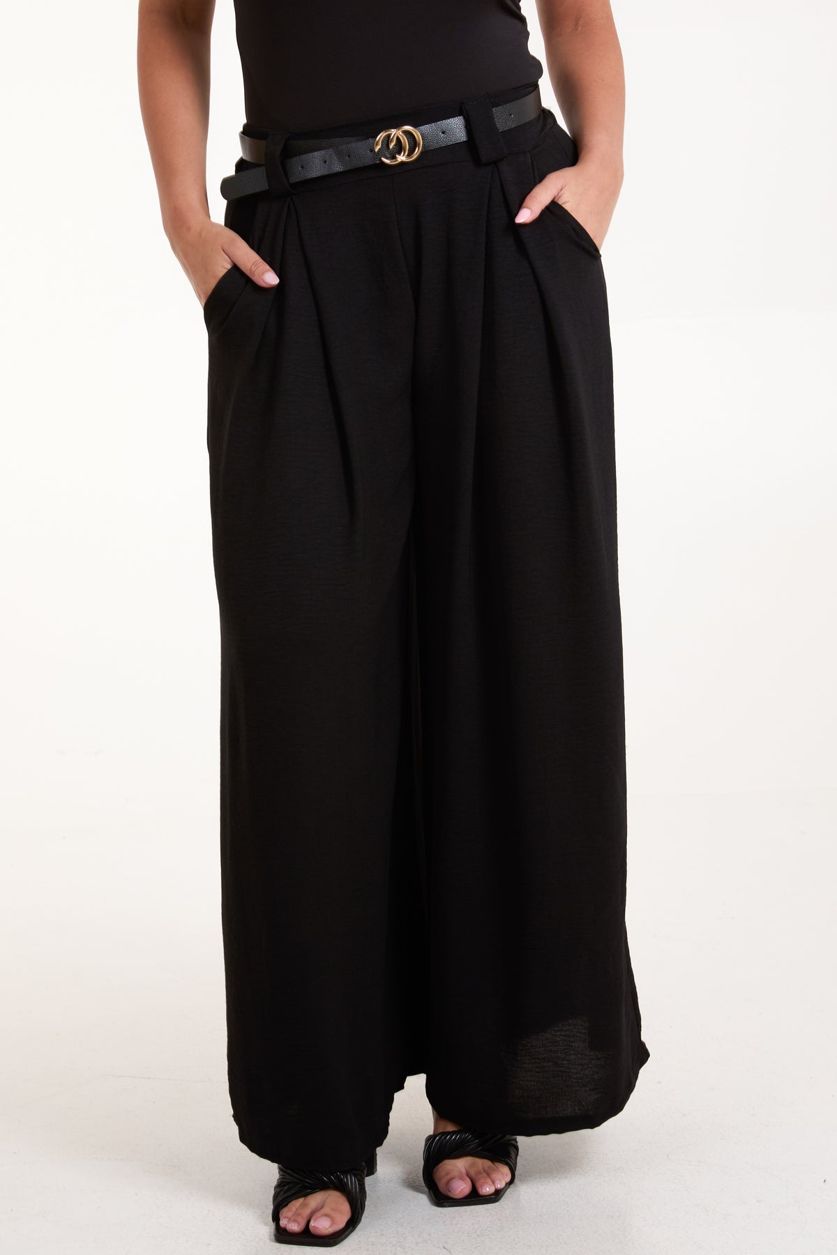 Belted Wide Leg Trousers