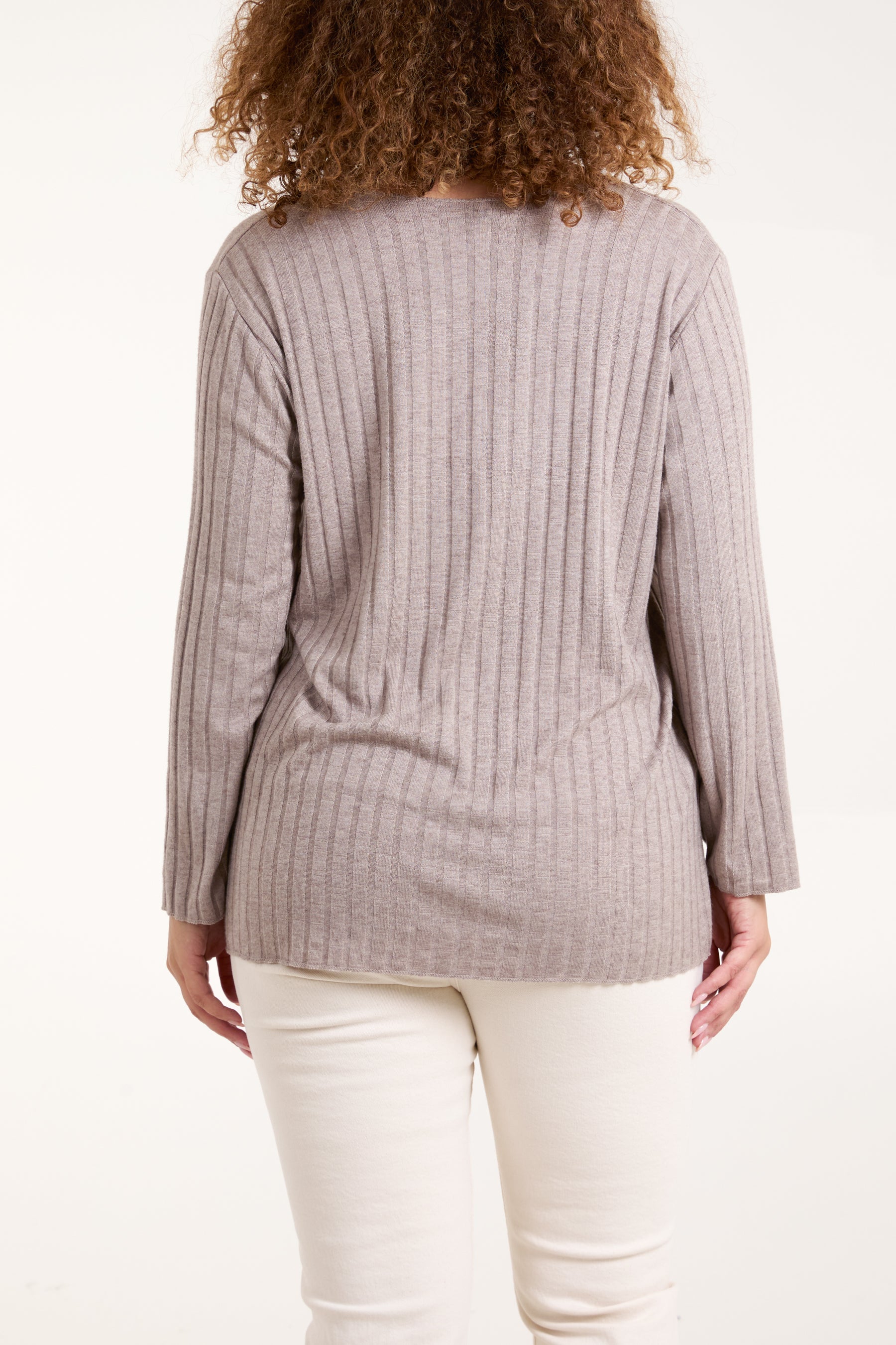 Necklace Ribbed Fine Knit Jumper