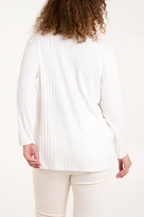 Necklace Ribbed Fine Knit Jumper