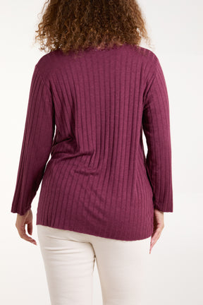 Necklace Ribbed Fine Knit Jumper