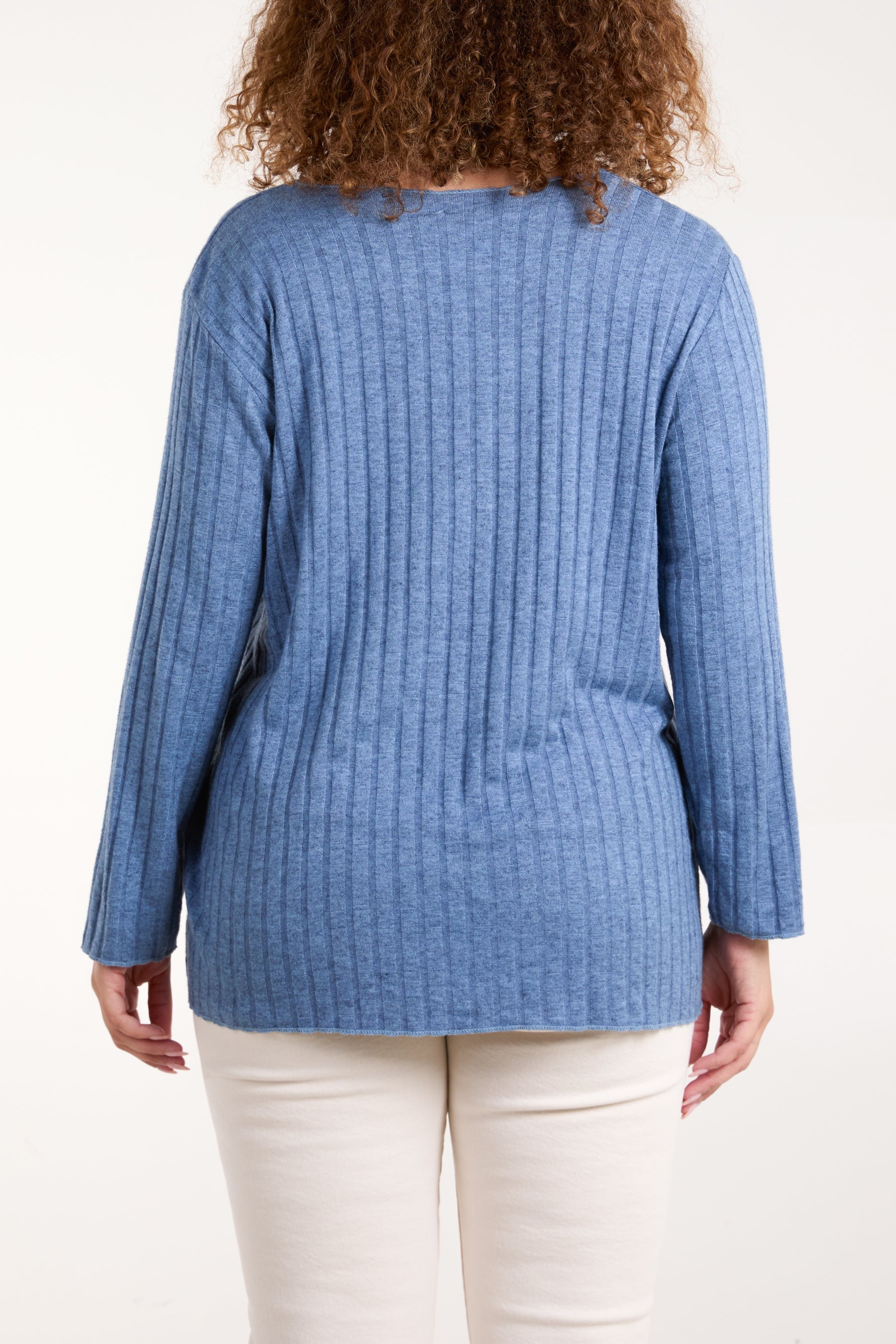 Necklace Ribbed Fine Knit Jumper