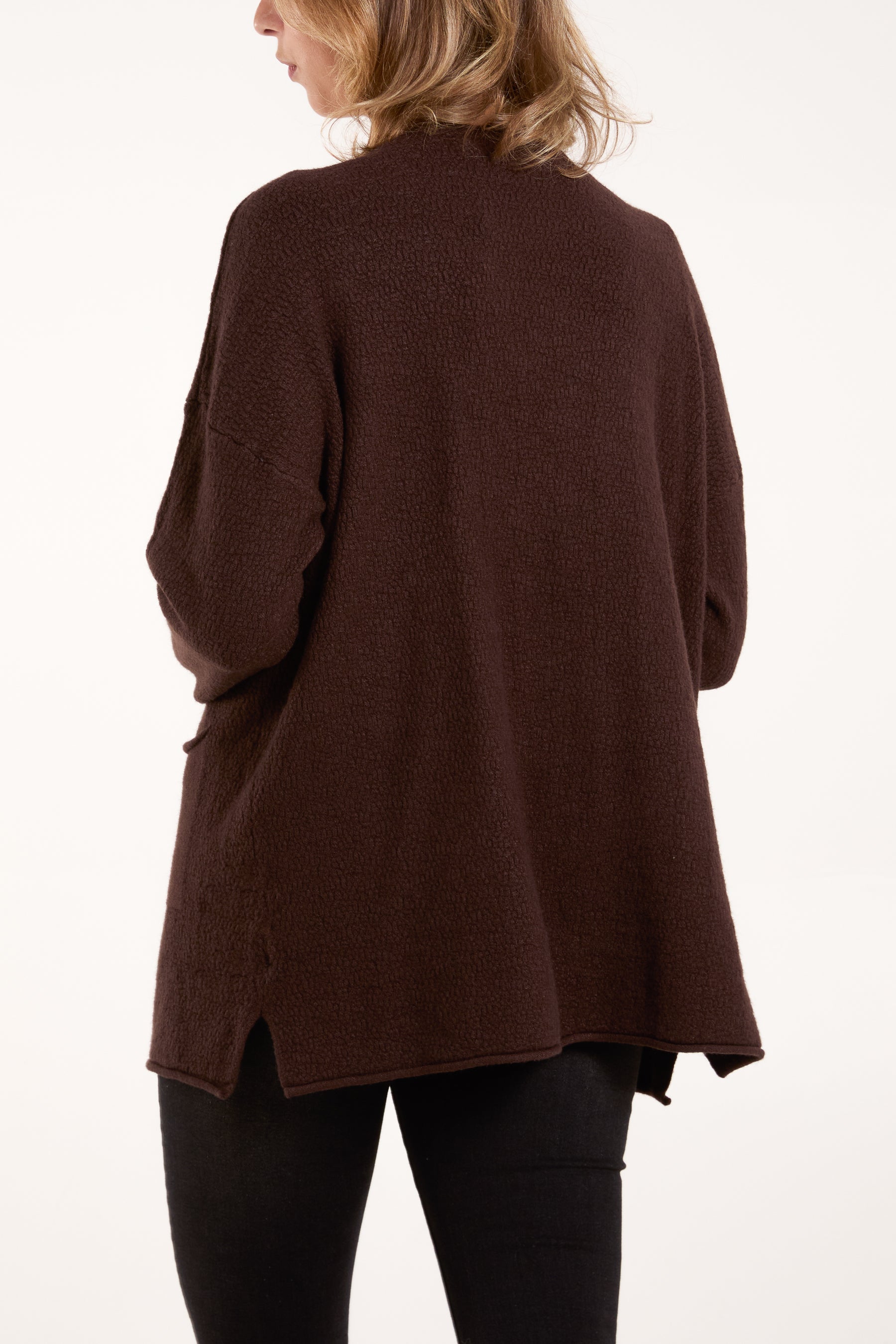 Textured Long Sleeve Pocket Cardigan