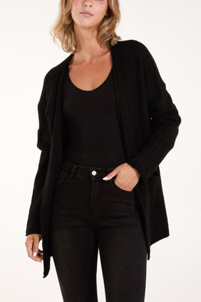 Textured Long Sleeve Pocket Cardigan