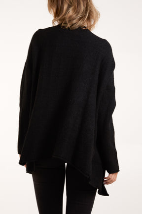 Textured Long Sleeve Pocket Cardigan