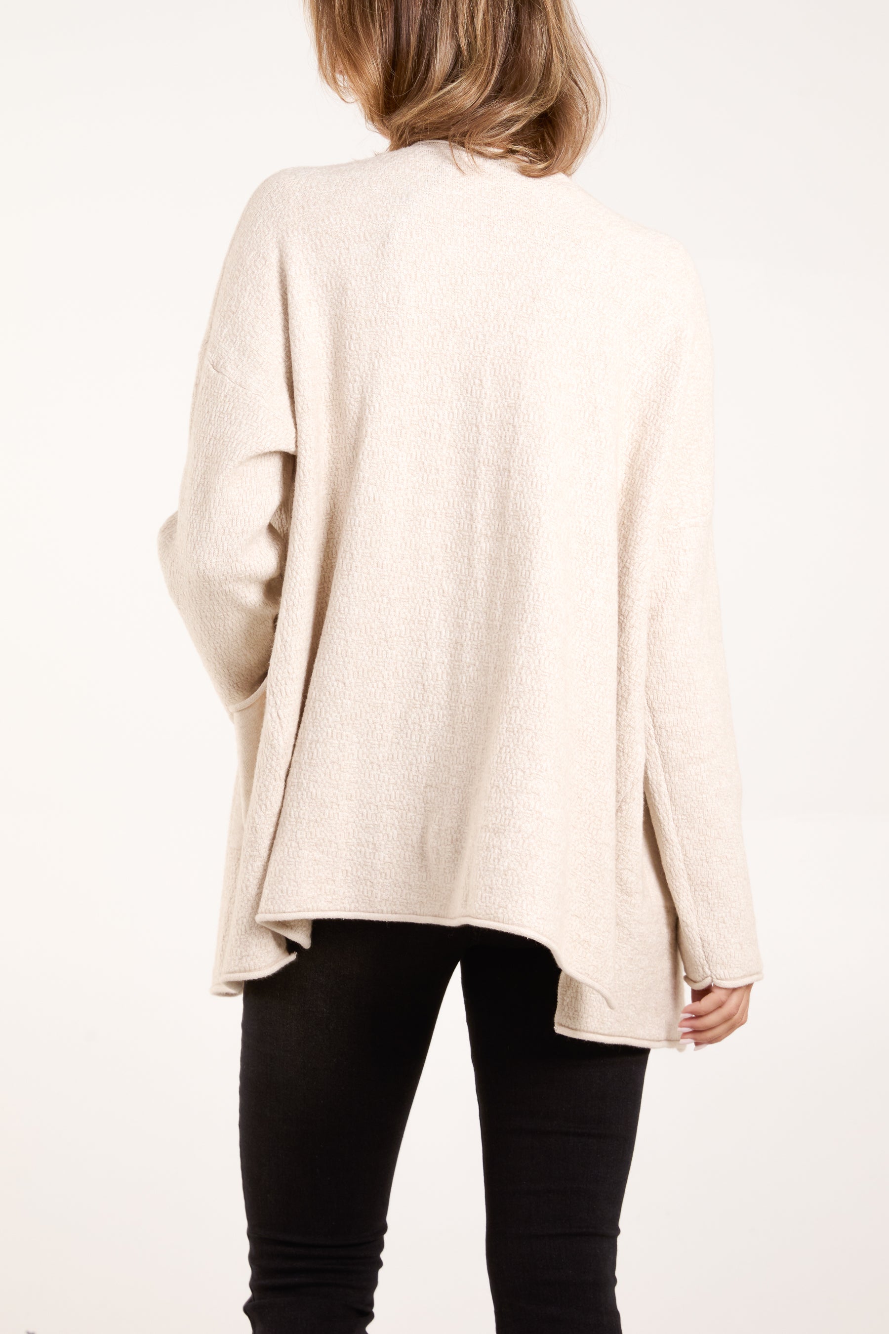 Textured Long Sleeve Pocket Cardigan