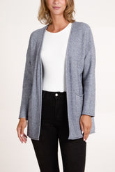 Textured Long Sleeve Pocket Cardigan