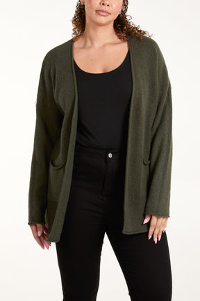 Textured Long Sleeve Pocket Cardigan