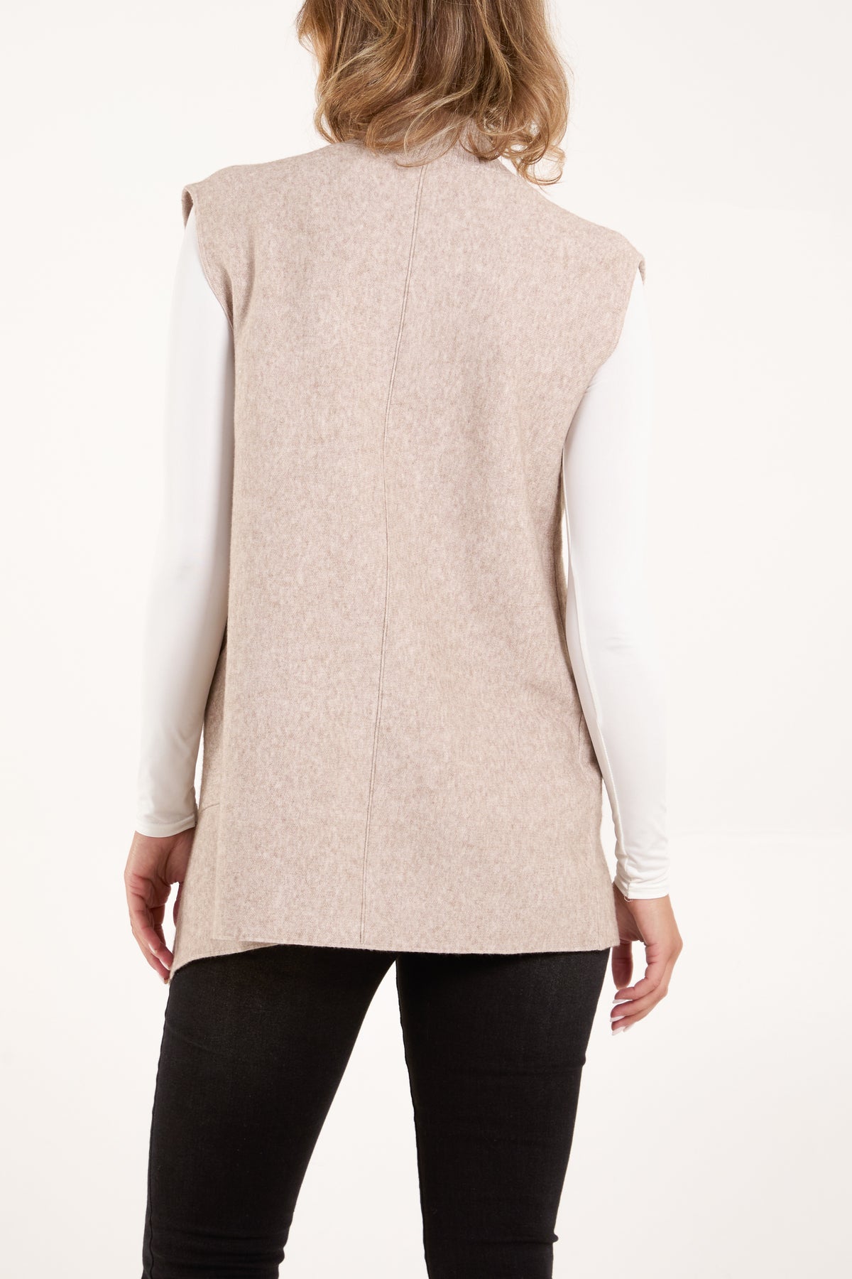 Longline Pocket Knitted Waistcoat