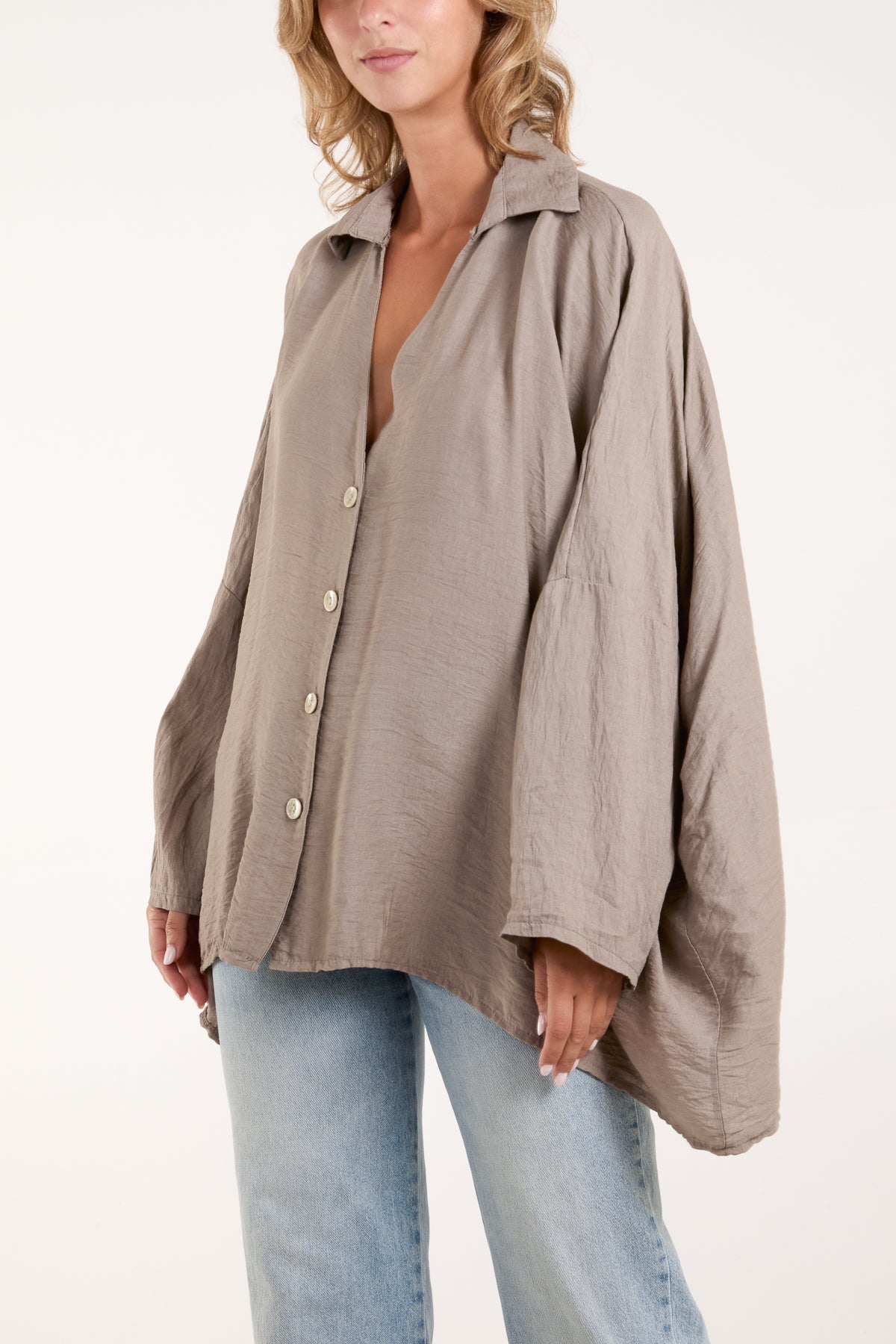 Asymmetric Hem Floaty Blouse